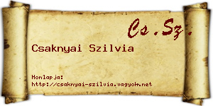 Csaknyai Szilvia névjegykártya