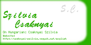 szilvia csaknyai business card